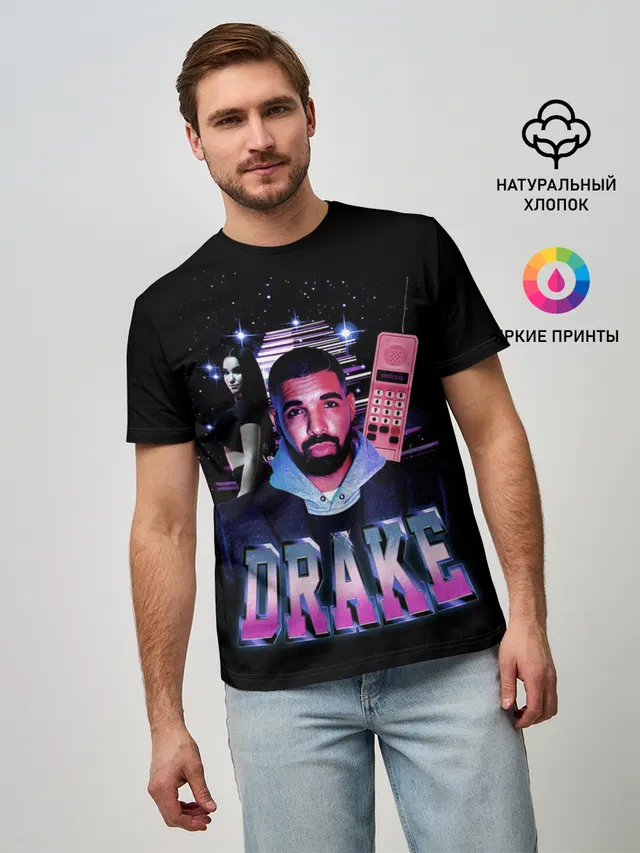 Мужская базовая футболка с принтом «Drake — ДРЕЙК ГРЭМ»