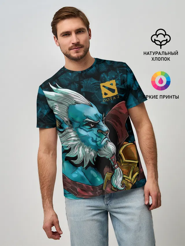 Мужская базовая футболка с принтом «Фантом Лансер, DOTA 2»