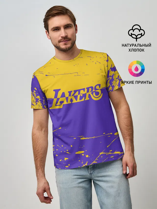 Мужская базовая футболка с принтом «Лейкерс — Kobe Bryant - Los Angeles Lakers - NBA»