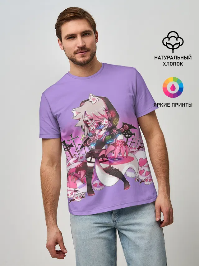 Мужская базовая футболка с принтом «Gacha Club — Gacha Club DJ Cry»