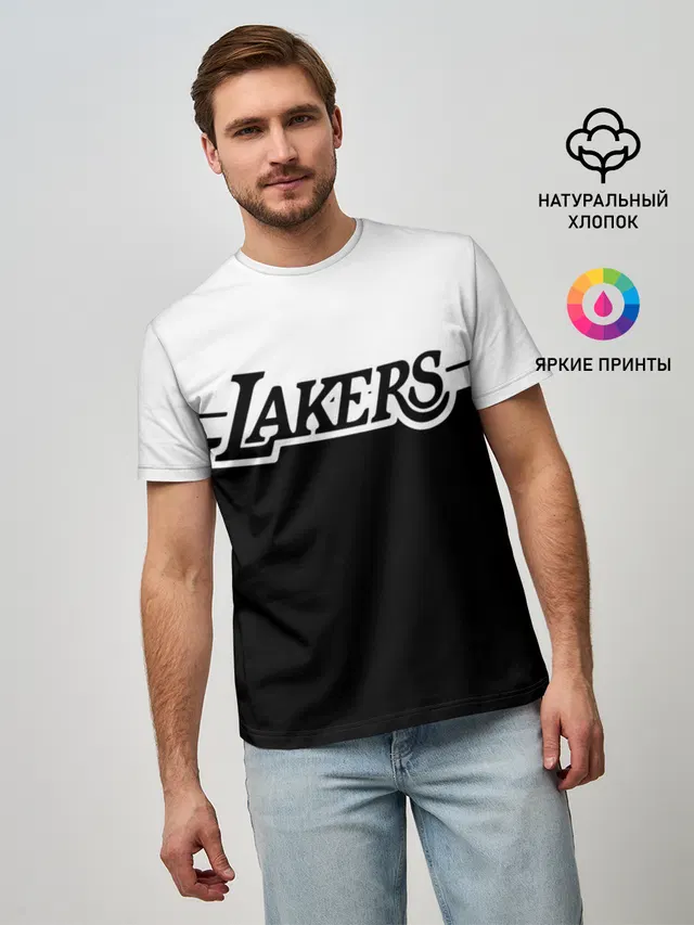 Мужская базовая футболка с принтом «Лейкерс — Kobe Bryant - Los Angeles Lakers.»