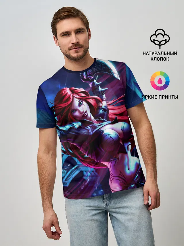 Мужская базовая футболка с принтом «Катарина League of legends»
