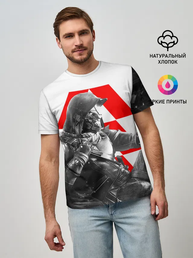 Мужская базовая футболка с принтом «Exo — DESTINY CAYDE 6 — КЕЙД 6 ОХОТНИК EXO»