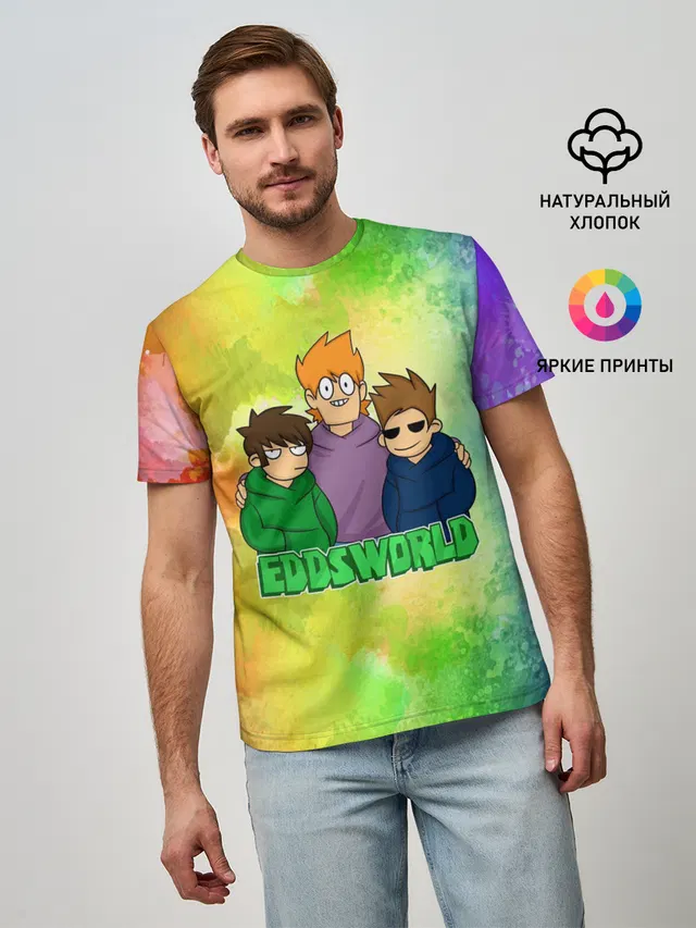 Мужская базовая футболка с принтом «Eddsworld — EDDSWORLD 3»