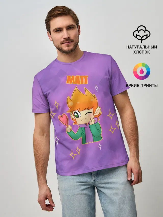 Мужская базовая футболка с принтом «Matt»