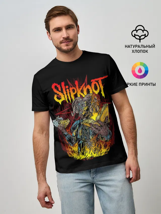 Мужская базовая футболка с принтом «Slipknot THE Gray Chapter»