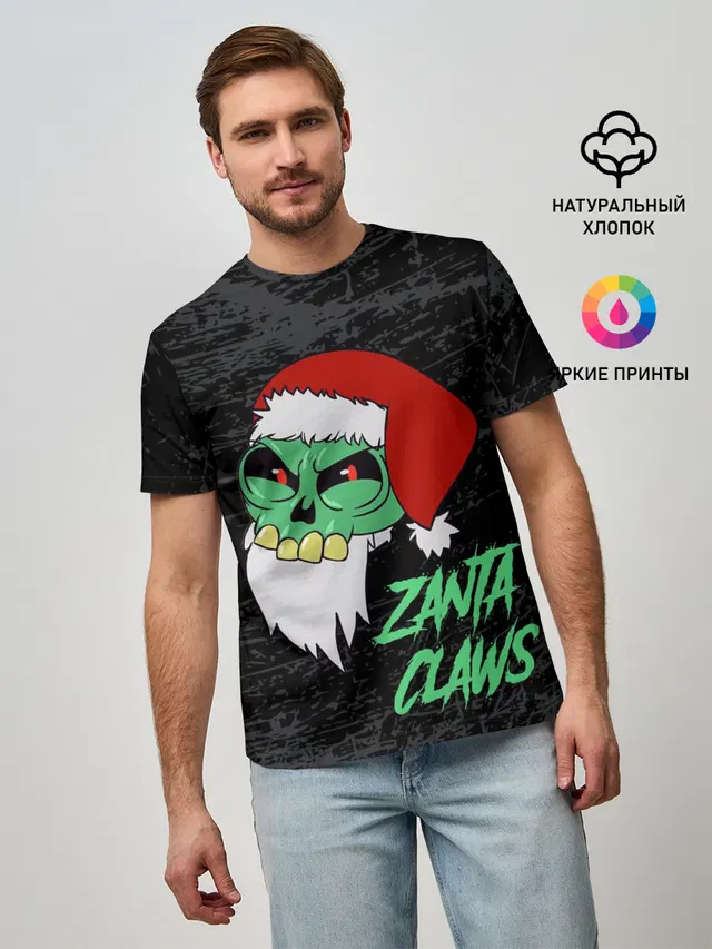 Мужская базовая футболка с принтом «Eddsworld — Zanta Claws.»