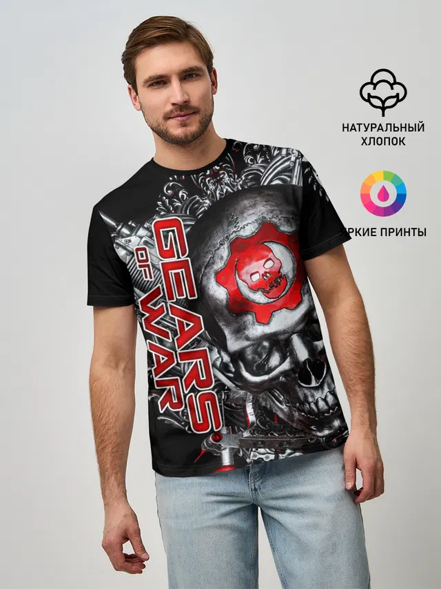 Мужская базовая футболка с принтом «Tattoo Machine — Gears 5»