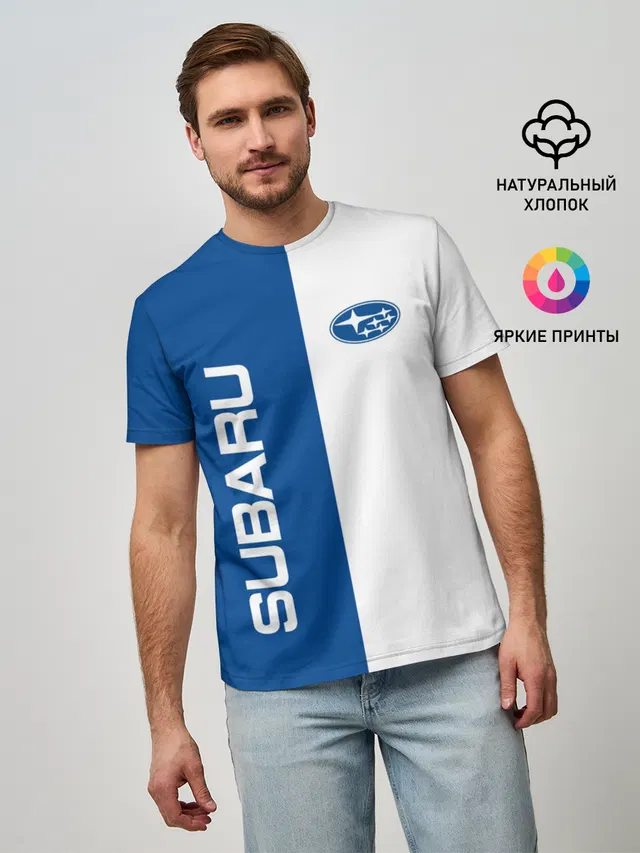 Мужская базовая футболка с принтом «Subaru — Subaru, sport»