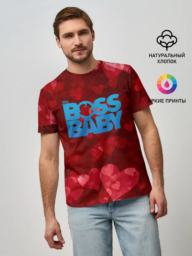 Мужская базовая футболка с принтом «The Boss Baby Love»