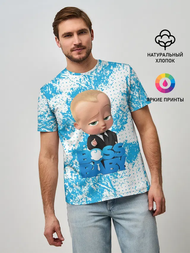 Мужская базовая футболка с принтом «Босс Молокосос Boss Baby — Boss Baby»