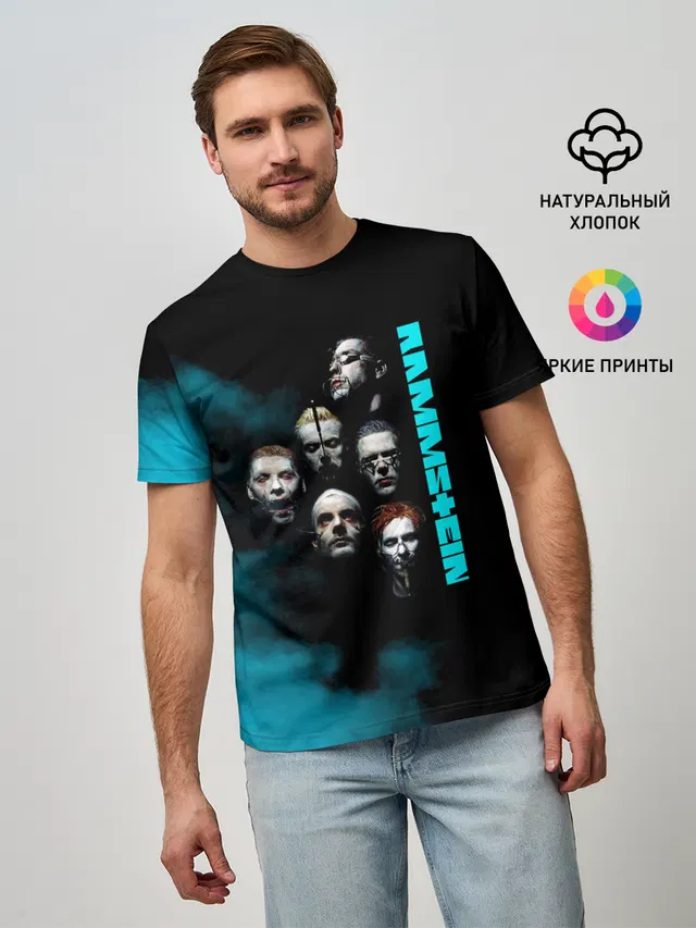 Мужская базовая футболка с принтом «Rammstein — Группа Rammstein»
