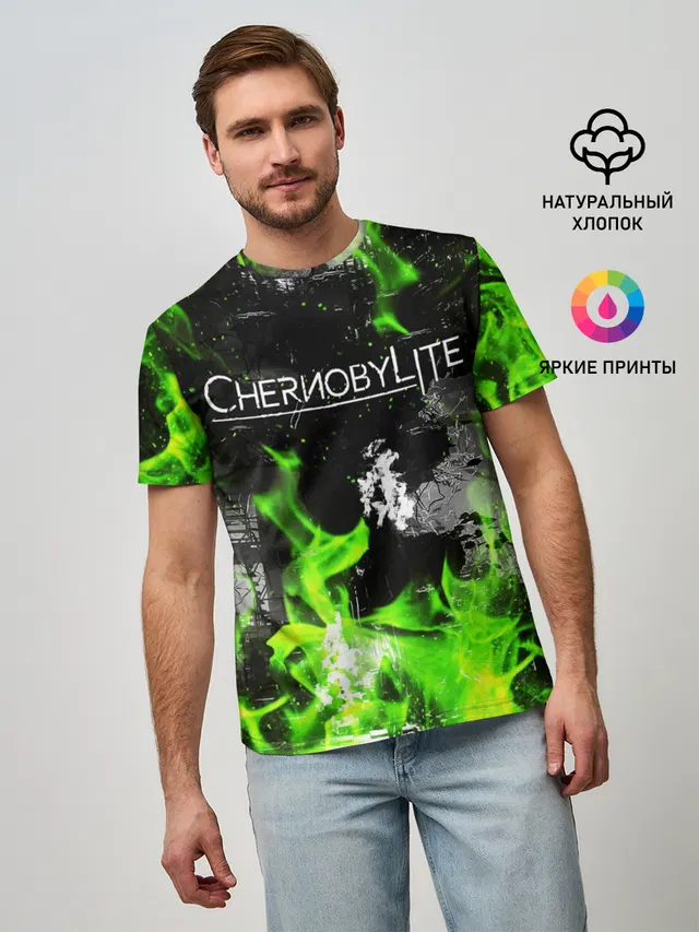 Мужская базовая футболка с принтом «Chernobylite»