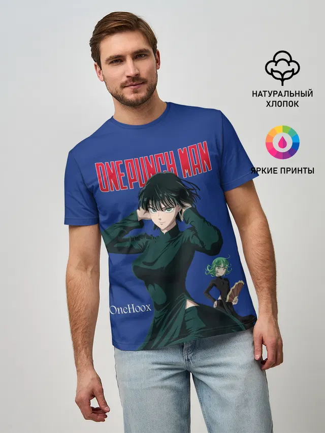Мужская базовая футболка с принтом «One Punch-Man Госпожа Метель»