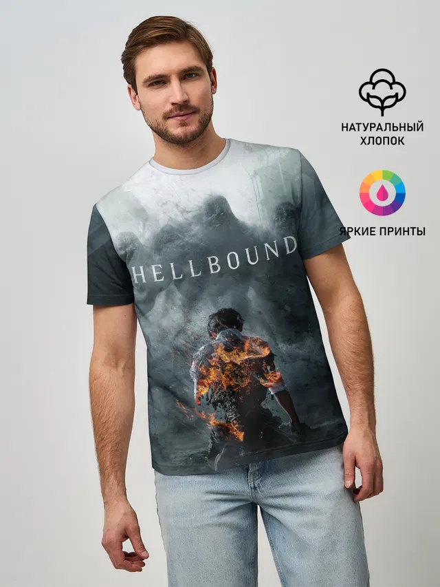 Мужская базовая футболка с принтом «Hellbound или Зов Ада»