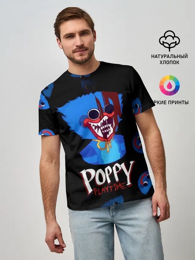 Мужская базовая футболка с принтом «Huggy Wuggy PP»
