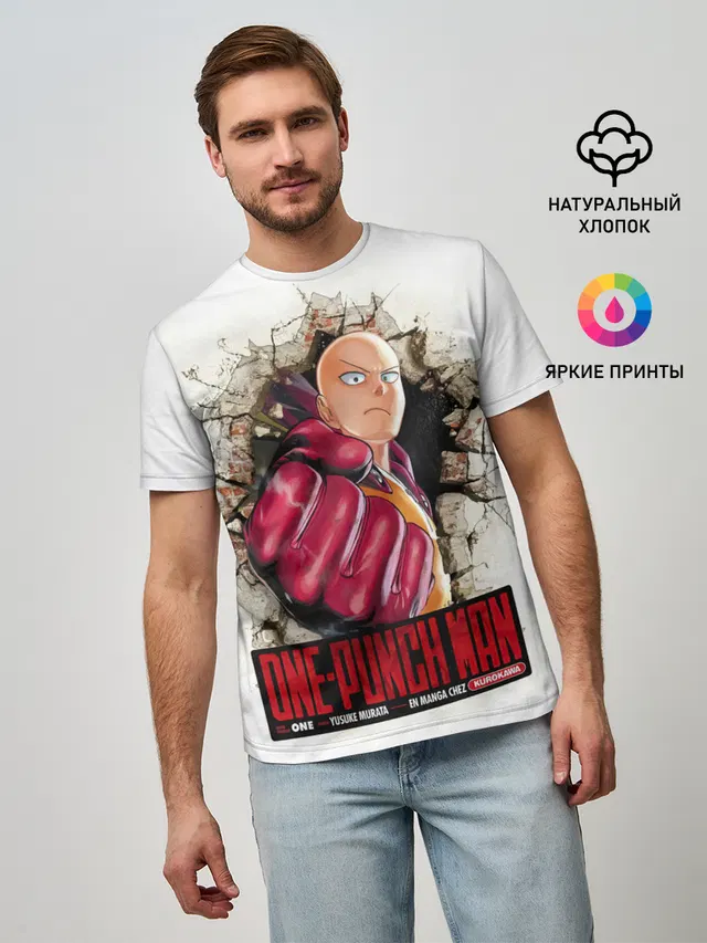 Сайтама пробивая стены One Punch-Man