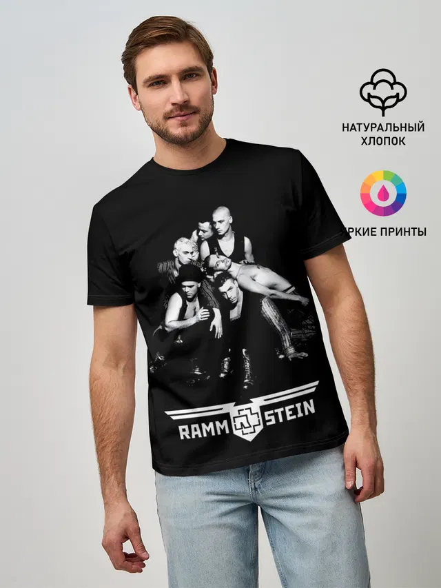 Мужская базовая футболка с принтом «Rammstein»