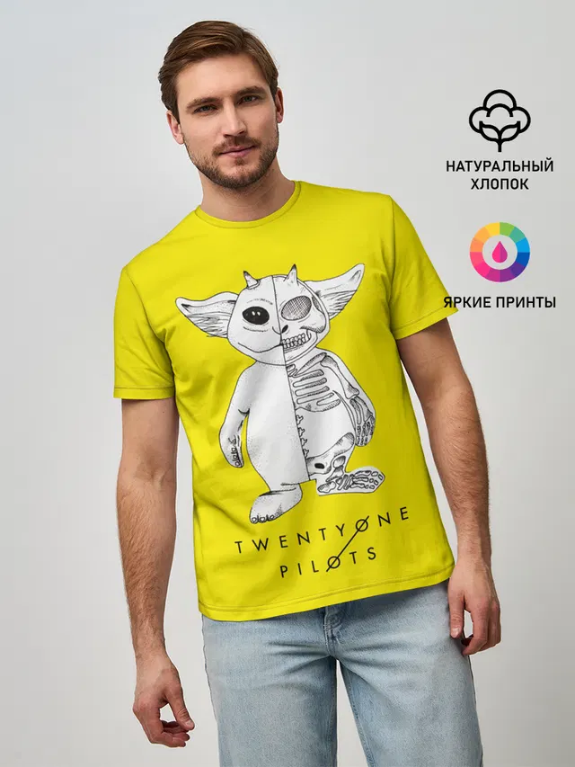 Мужская базовая футболка с принтом «Skeleton»