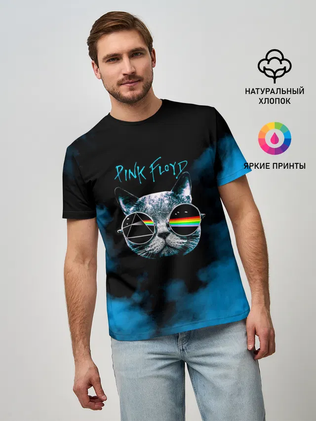 Мужская базовая футболка с принтом «Pink Floyd»
