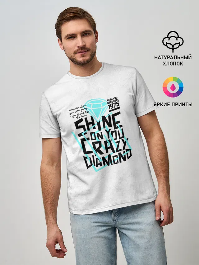Мужская базовая футболка с принтом «Pink Floyd»