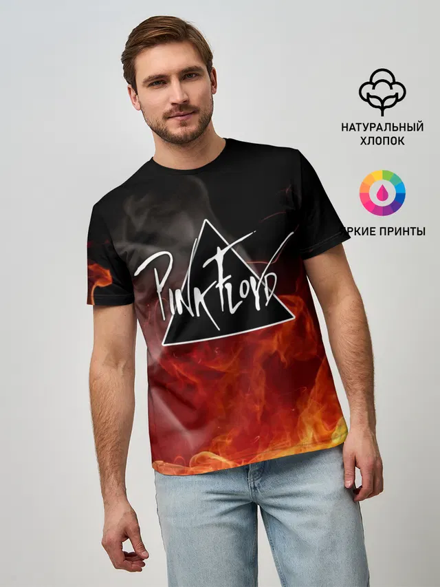 Мужская базовая футболка с принтом «Pink Floyd»