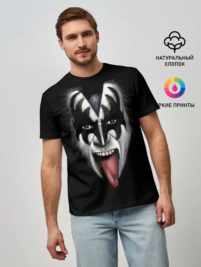 Мужская базовая футболка с принтом «Tongue»
