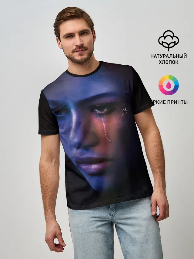 Мужская базовая футболка с принтом «Эйфория — сериал Euphoria»
