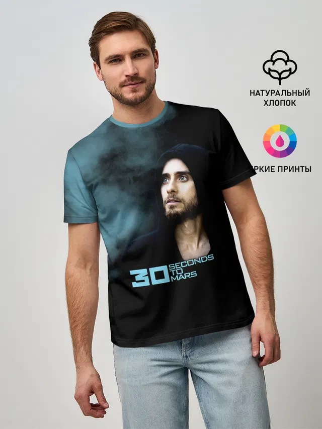 Мужская базовая футболка с принтом «Jared Leto»