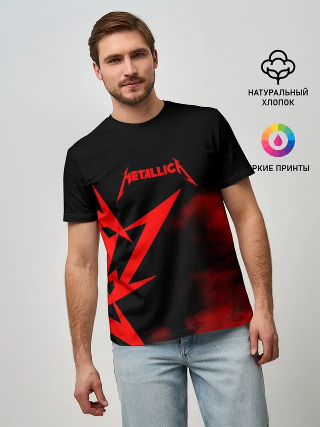 Мужская базовая футболка с принтом «Metallica»