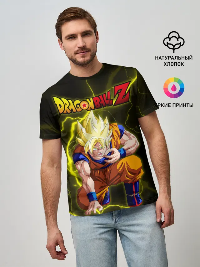 Мужская базовая футболка с принтом «Dragon Ball Z»