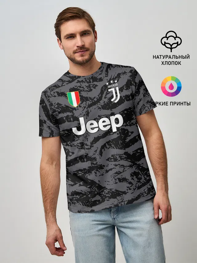 Мужская базовая футболка с принтом «Ювентус — Buffon away 19-20»