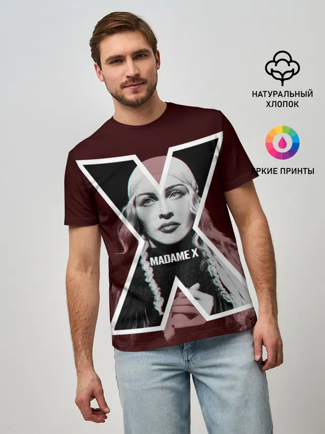 Мужская базовая футболка с принтом «Поп музыка и R&B — MADAMEX»