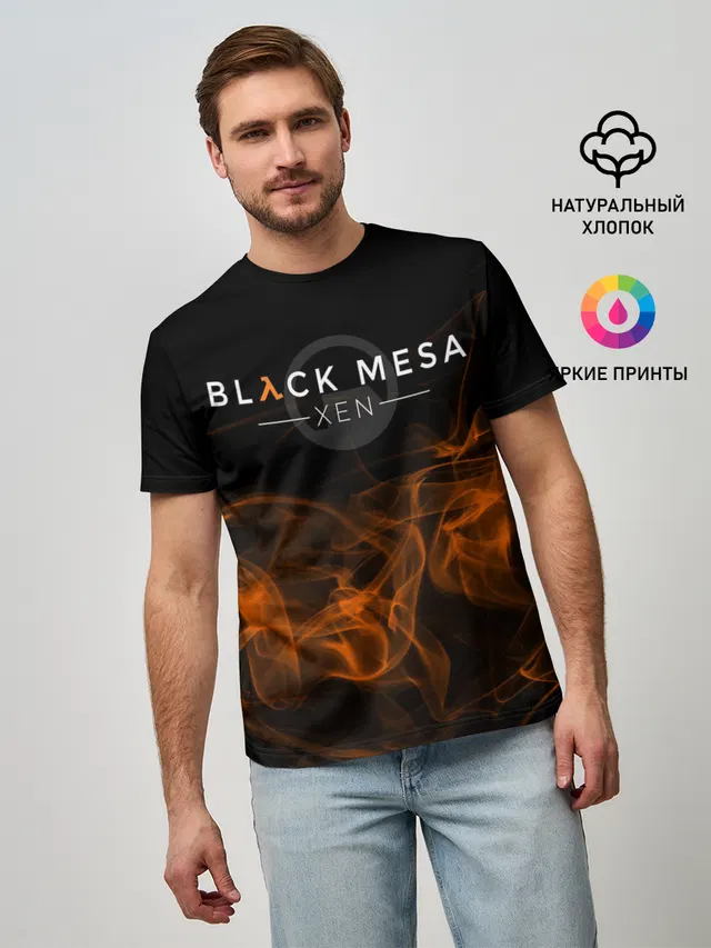 Мужская базовая футболка с принтом «Half-Life — HALF-LIFE - Black Mesa: XEN»