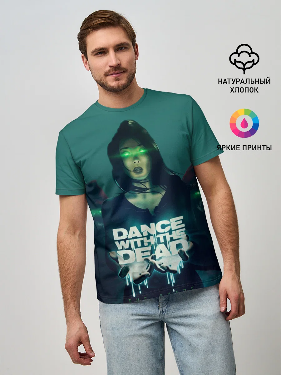 Мужская базовая футболка с принтом «Разный рок — Dance With The Dead», вид спереди
