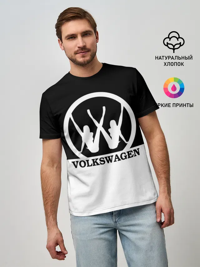 Мужская базовая футболка с принтом «Volkswagen»