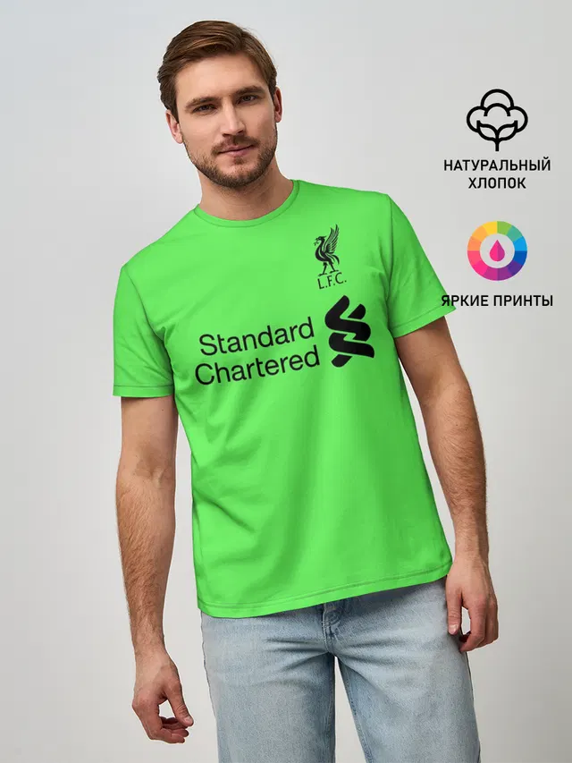 Мужская базовая футболка с принтом «Alisson GK away 19-20»