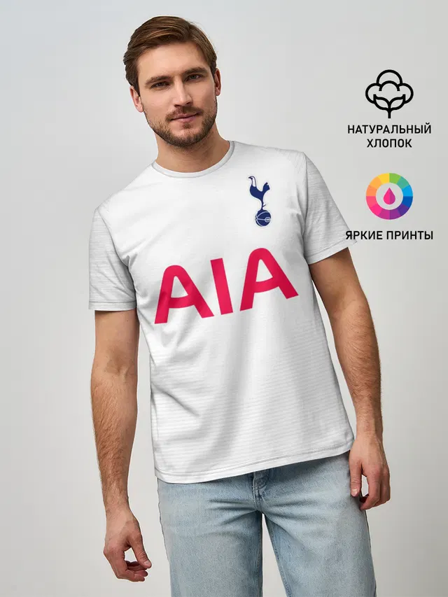Мужская базовая футболка с принтом «Tottenham — Kane home 19-20»