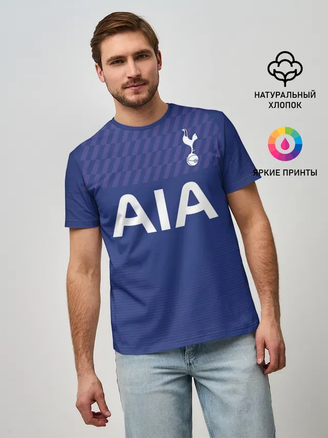 Мужская базовая футболка с принтом «Tottenham — Kane away 19-20»