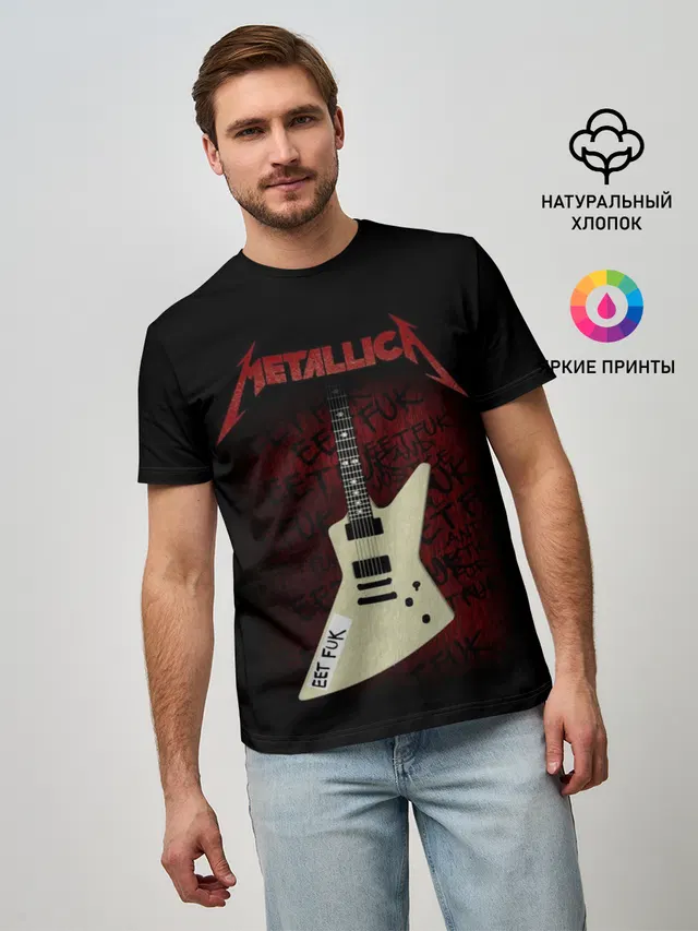 Мужская базовая футболка с принтом «Metallica»