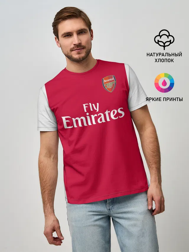 Мужская базовая футболка с принтом «Арсенал — Arsenal home 19-20»