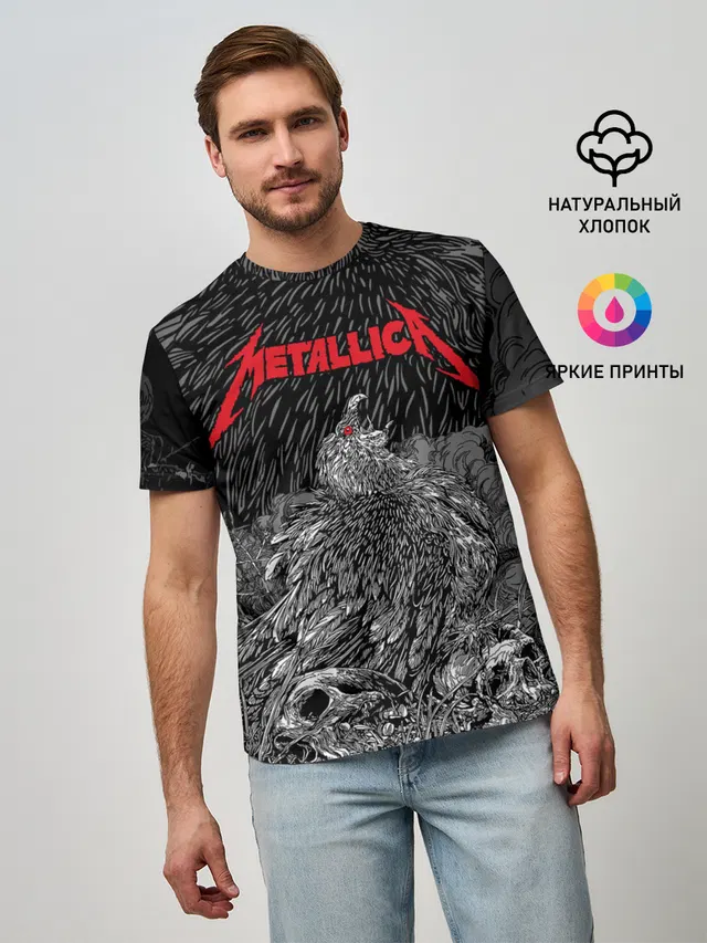Мужская базовая футболка с принтом «Metallica»
