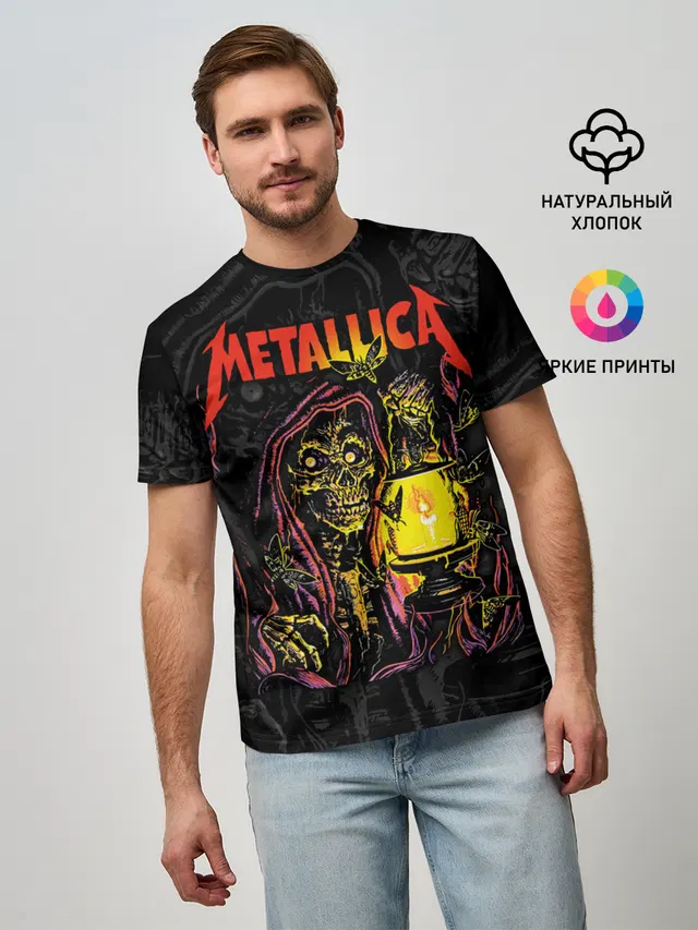Мужская базовая футболка с принтом «Metallica»