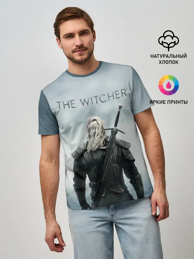 Мужская базовая футболка с принтом «THE Witcher»