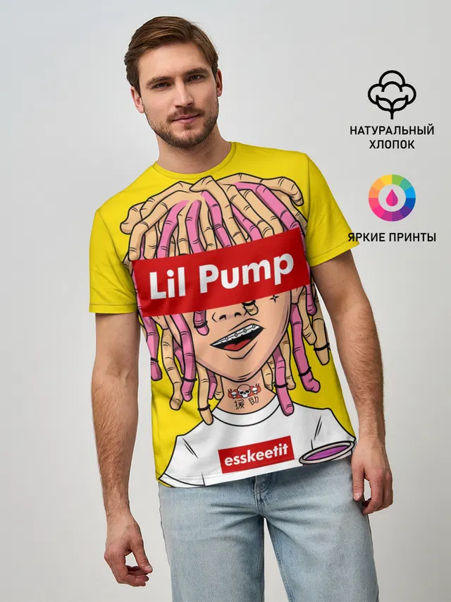 Мужская базовая футболка с принтом «Lil Pump»