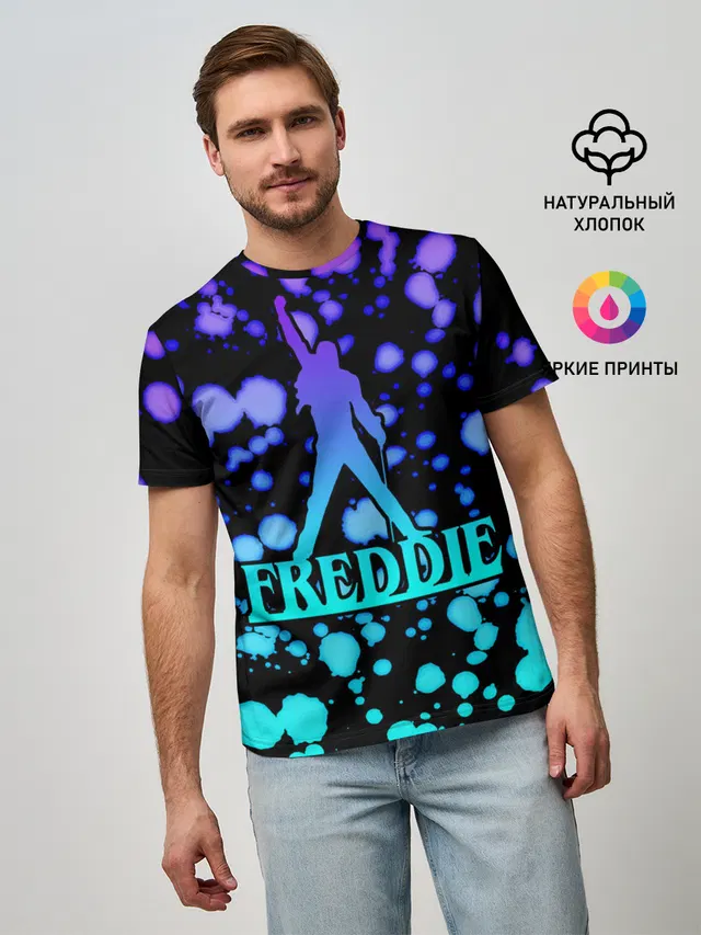 Мужская базовая футболка с принтом «Freddie»