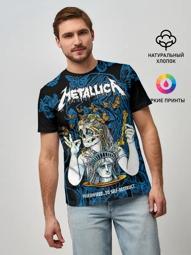 Мужская базовая футболка с принтом «Metallica»