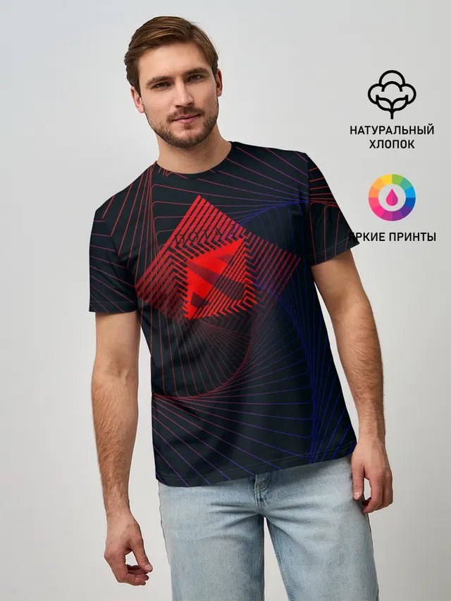 Мужская базовая футболка с принтом «geometric pattern»
