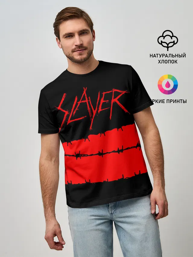Мужская базовая футболка с принтом «Slayer»
