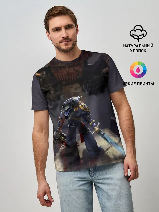 Мужская базовая футболка с принтом «Warhammer — WARHAMMER 40K»